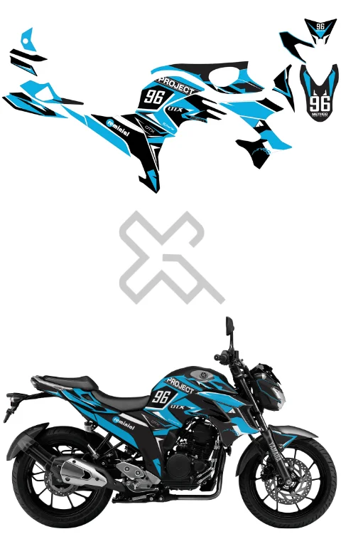 Project 96 Edition Full Body Sticker Compatible with FZ-25 | Made In Premium Gloss Vinyl With FPF(Fade Protection Film), Water Proof, Precut Sticker, Pack Of 1 Compatible with Both Side